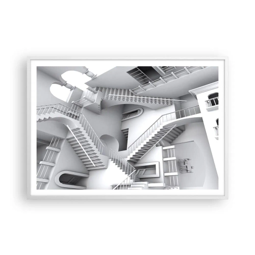 Pôster em moldura branca - Paradoxos do espaço - 100x70 cm