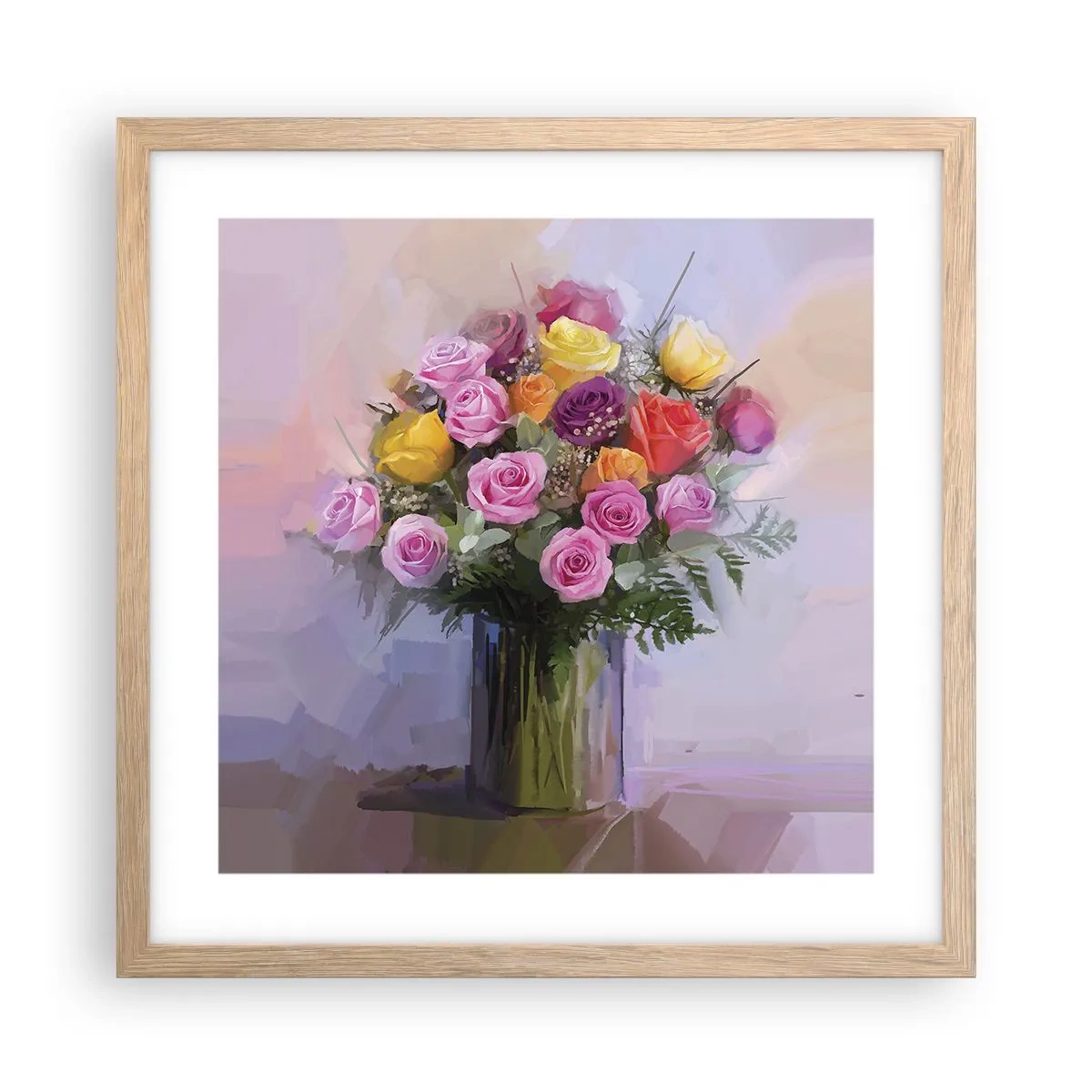 Pôster com moldura de carvalho claro - Beleza retida - 40x40 cm