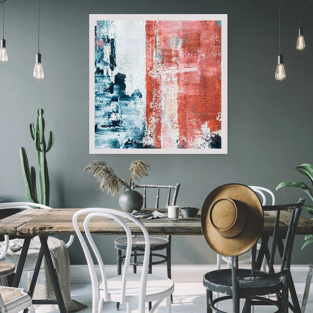 Pôster - Meio a meio abstrato - 60x60 cm
