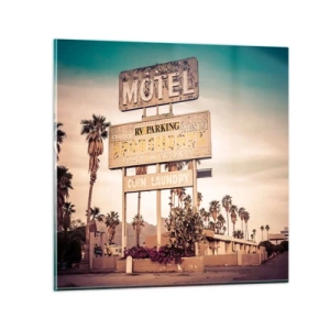 Quadro em vidro - O tempo parou aqui - 70x70 cm