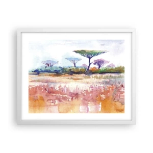 Pôster em moldura branca - Cores da savana - 50x40 cm