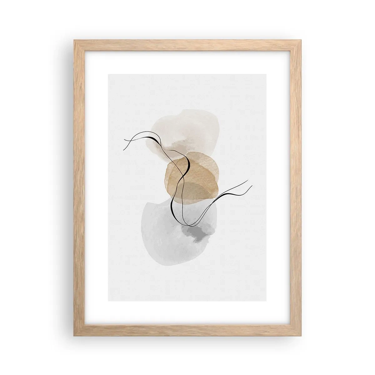 Pôster com moldura de carvalho claro - Contas ao vento - 30x40 cm
