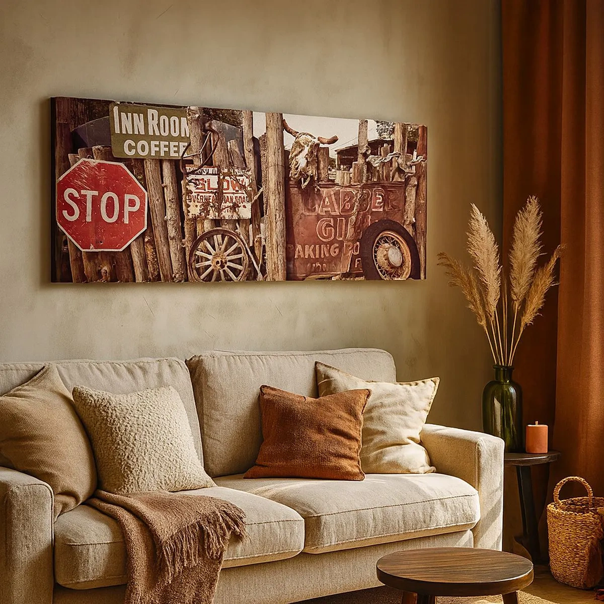 Quadro em tela - E o tempo parou - 100x40 cm