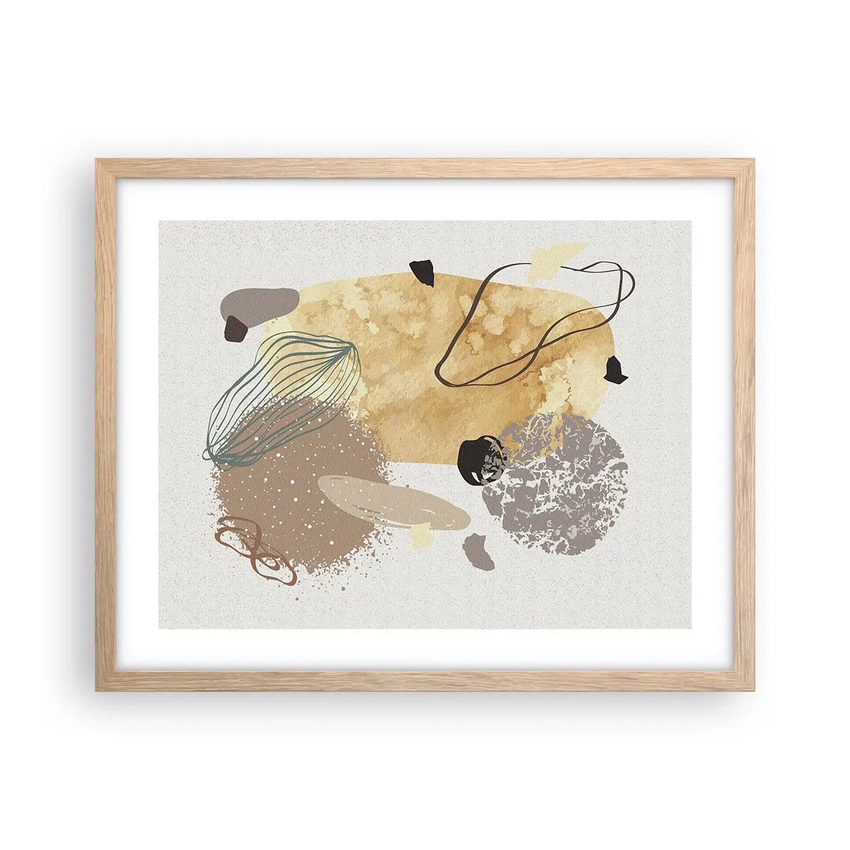 Pôster com moldura de carvalho claro - Plumcologia aplicada - 50x40 cm