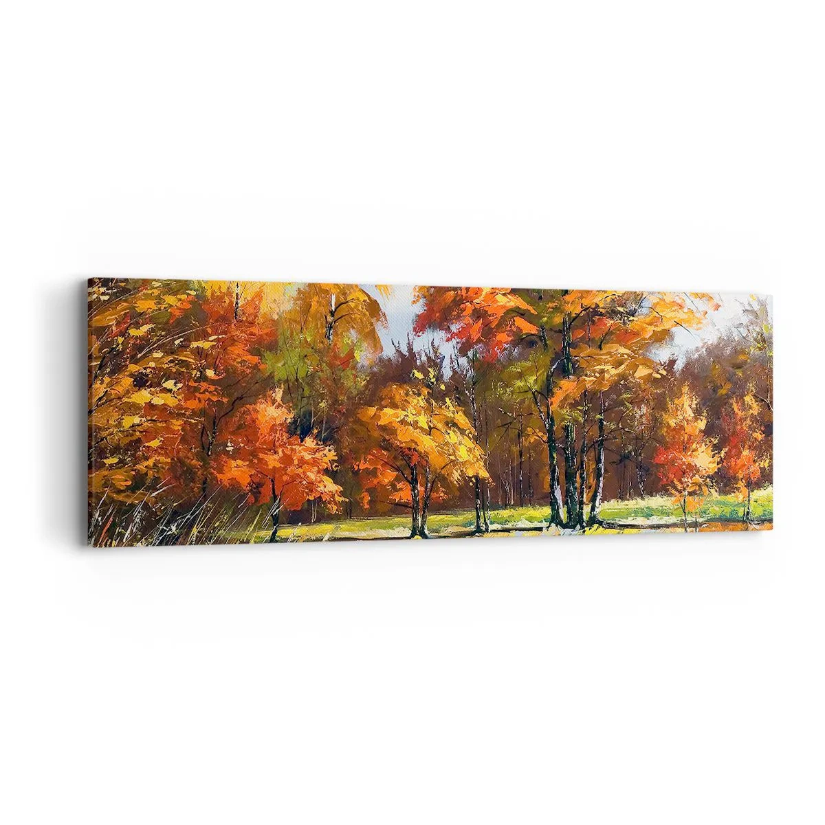 Quadro em tela - Paisagem em ouro e bronze - 90x30 cm