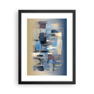 Pôster com moldura preta - Construção azul - 30x40 cm