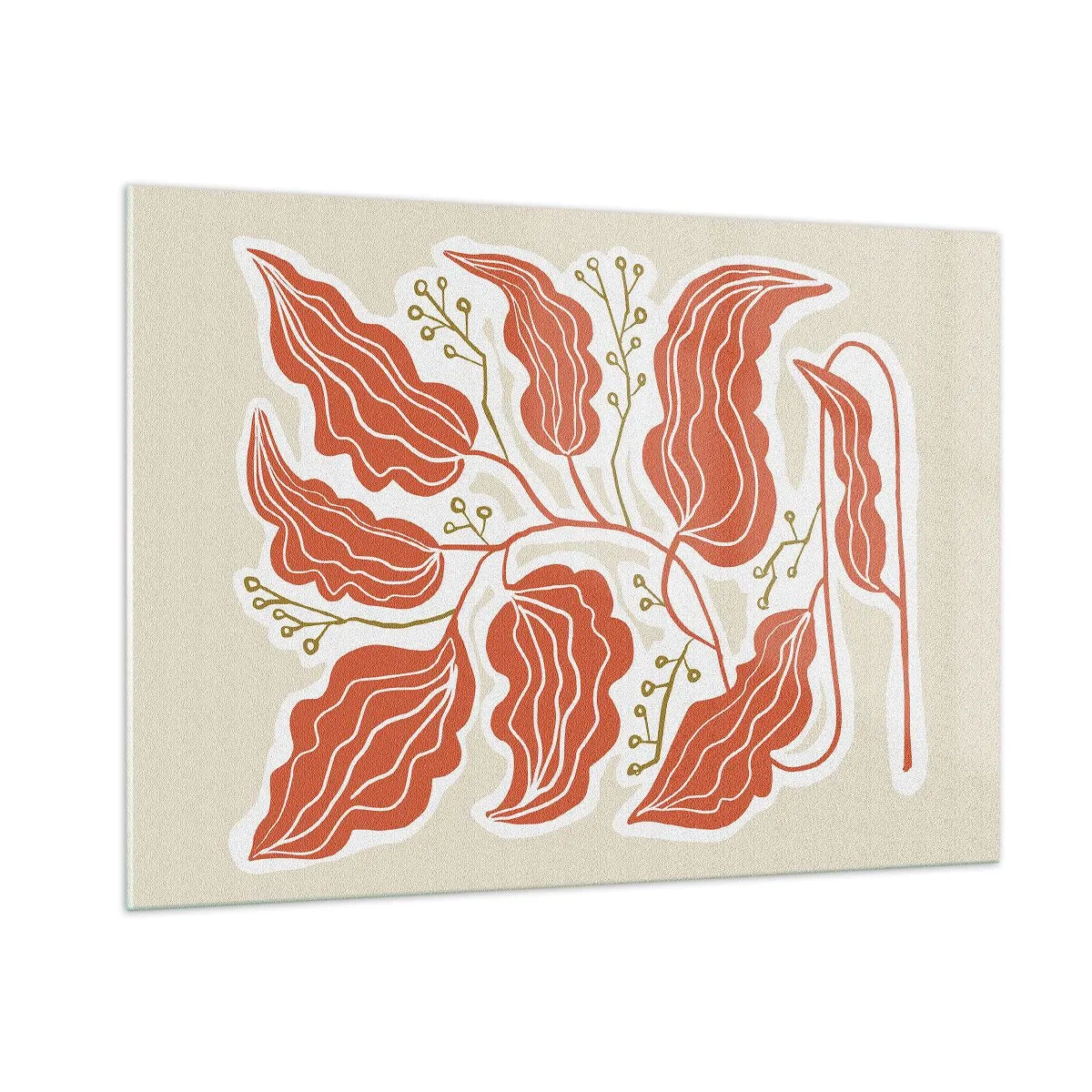 Quadro em vidro - Folclórico e coral - 100x70 cm