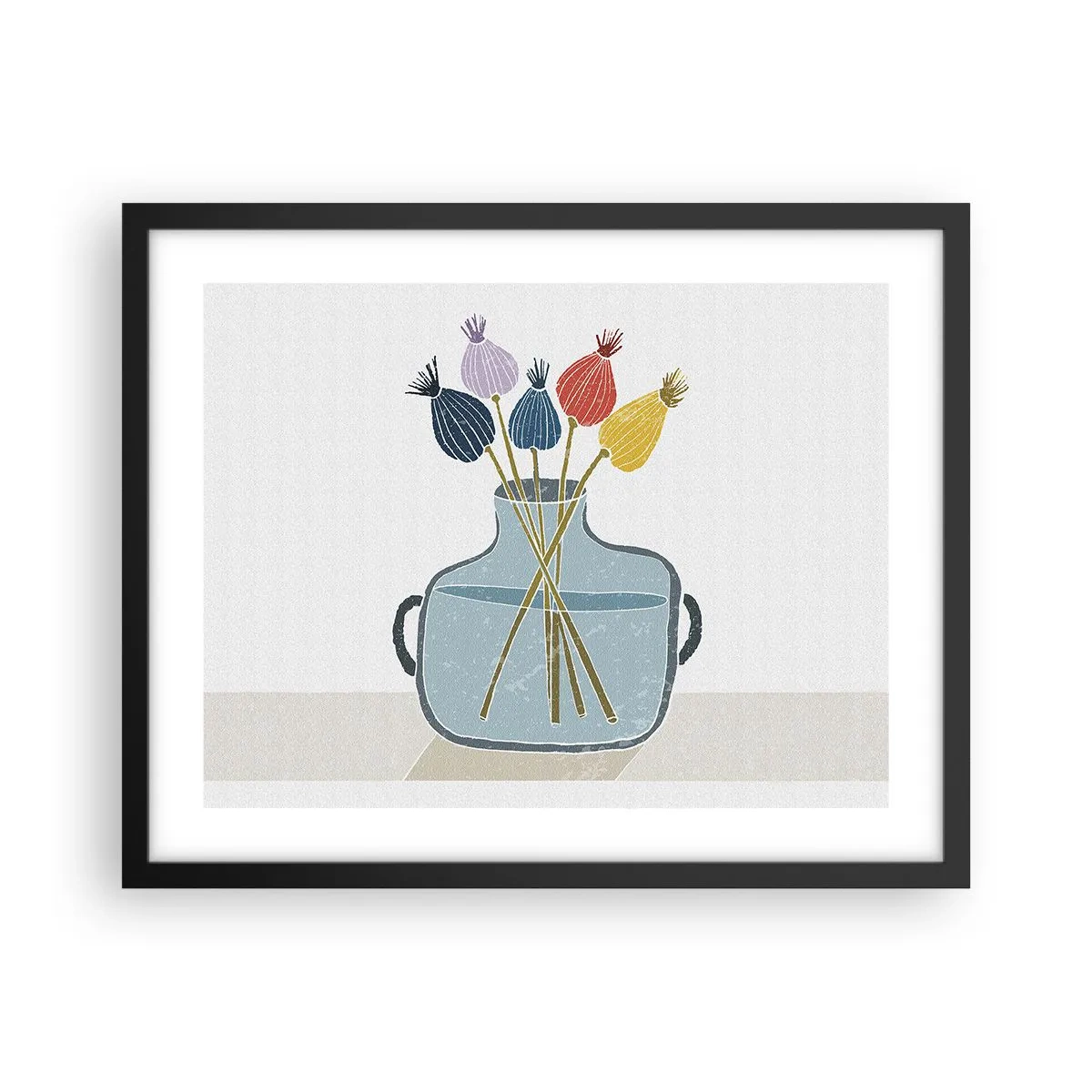 Pôster com moldura preta - Como semeou a papoula - 50x40 cm