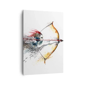 Quadro em tela - Guerreiro mítico com um arco de fogo - 70x100 cm