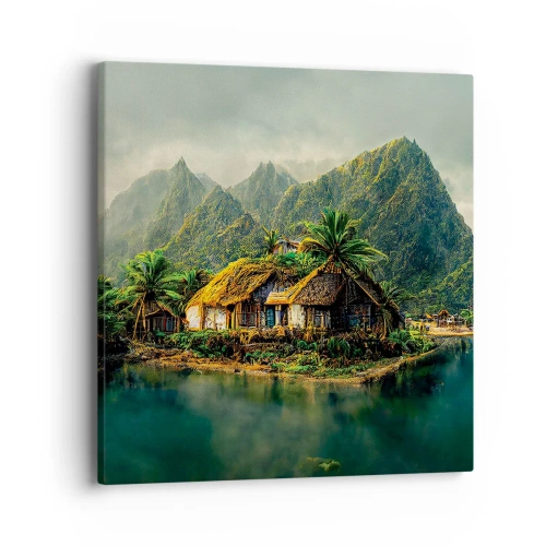 Quadro em tela - Paraíso Tropical - 40x40 cm