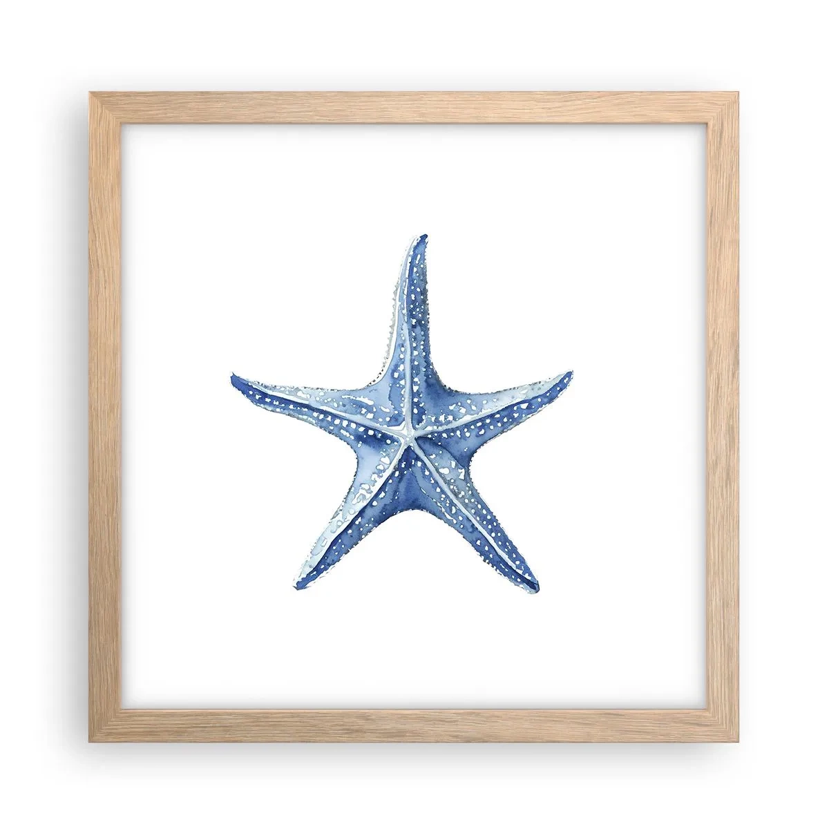 Pôster com moldura de carvalho claro - Estrela do mar - 30x30 cm