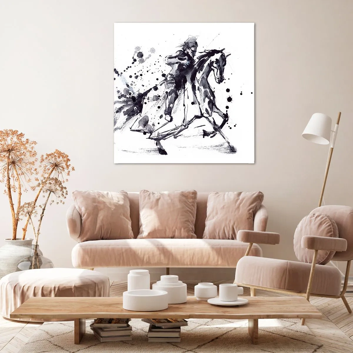 Quadro em tela - Cavaleiro Negro - 70x70 cm