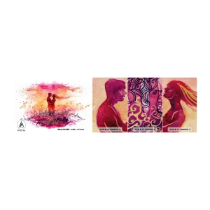 Amostra de papel de parede Premium Canvas - Um coração! Eu não preciso de tão pouco... - Abstração, Casal de namorados, Beijo - 100x30 cm