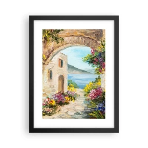 Pôster com moldura preta - O encanto da província costeira - 30x40 cm