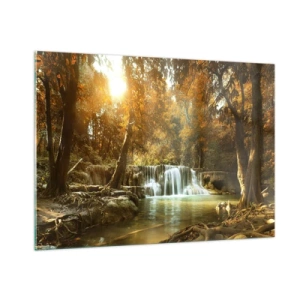 Quadro em vidro - A cascata do parque - 100x70 cm