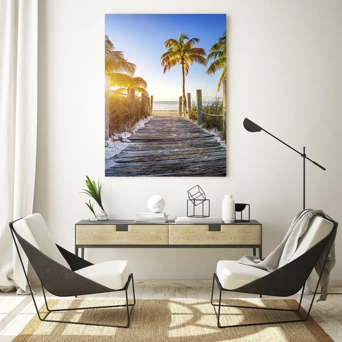 Quadro em vidro - Direto para o paraíso - 50x70 cm