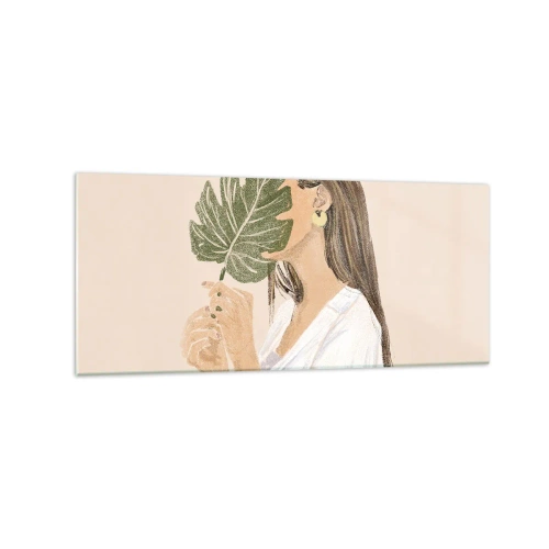 Quadro em vidro - Retrato misterioso com uma adepta - 120x50 cm