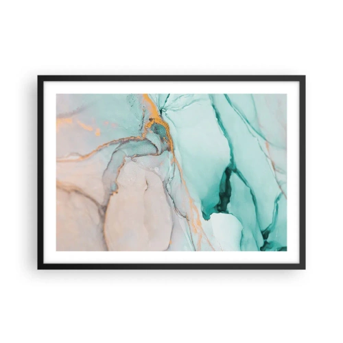 Pôster com moldura preta - Dança das formas e cores - 70x50 cm