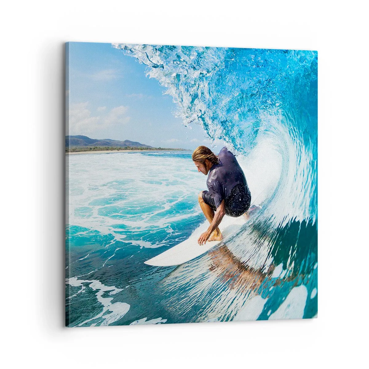 Quadro em tela - Dançando com as ondas - 60x60 cm