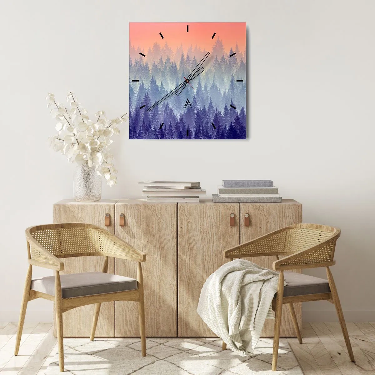 Relógio de parede - Relógio em vidro - Alto, mais alto, para o céu - 30x30 cm