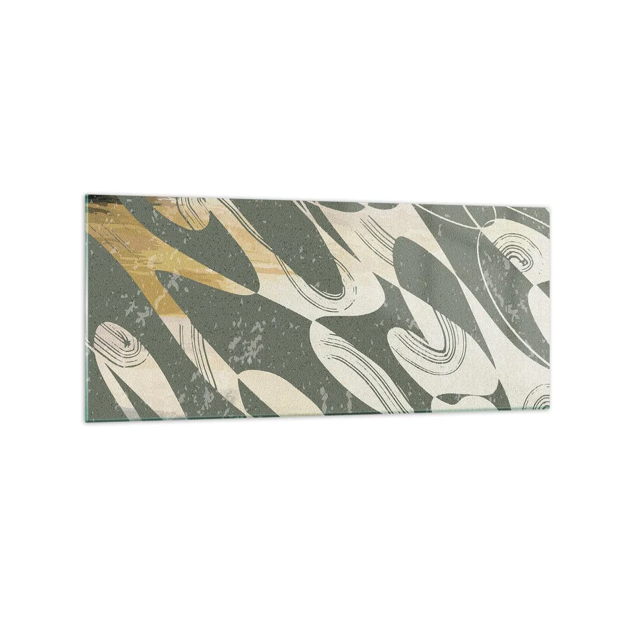 Quadro em vidro - Abstração rítmica - 120x50 cm