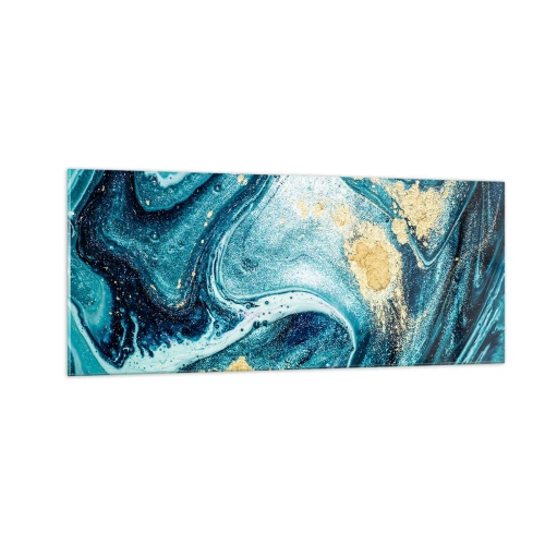 Quadro em vidro - Redemoinho azul - 100x40 cm