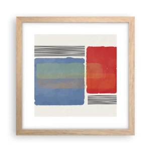 Pôster com moldura de carvalho claro - A alma da geometria - 30x30 cm