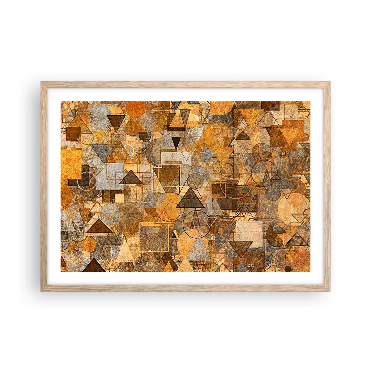 Pôster com moldura de carvalho claro - O mundo em forma - 70x50 cm