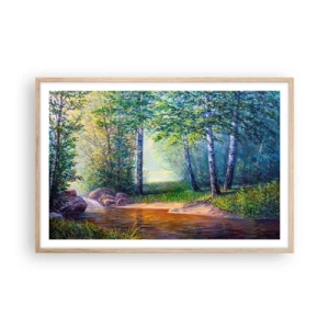 Pôster com moldura de carvalho claro - Cenário idílico - 91x61 cm