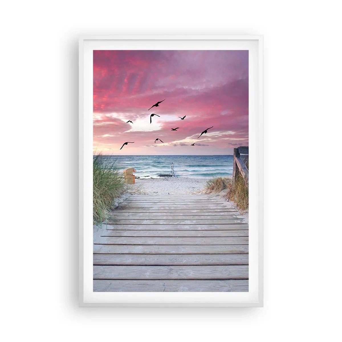 Pôster em moldura branca - Impressão do Báltico - 61x91 cm
