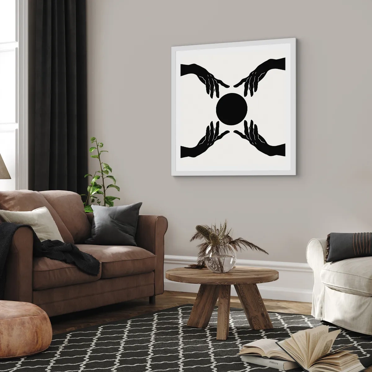 Pôster em moldura branca - Sinal secreto - 50x50 cm