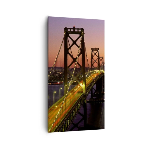 Quadro em tela - Noite em roxo - 55x100 cm