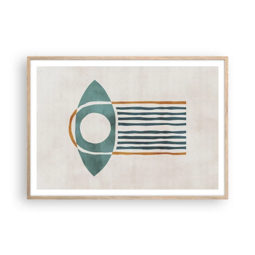 Pôster com moldura de carvalho claro - Sinais e rituais - 100x70 cm