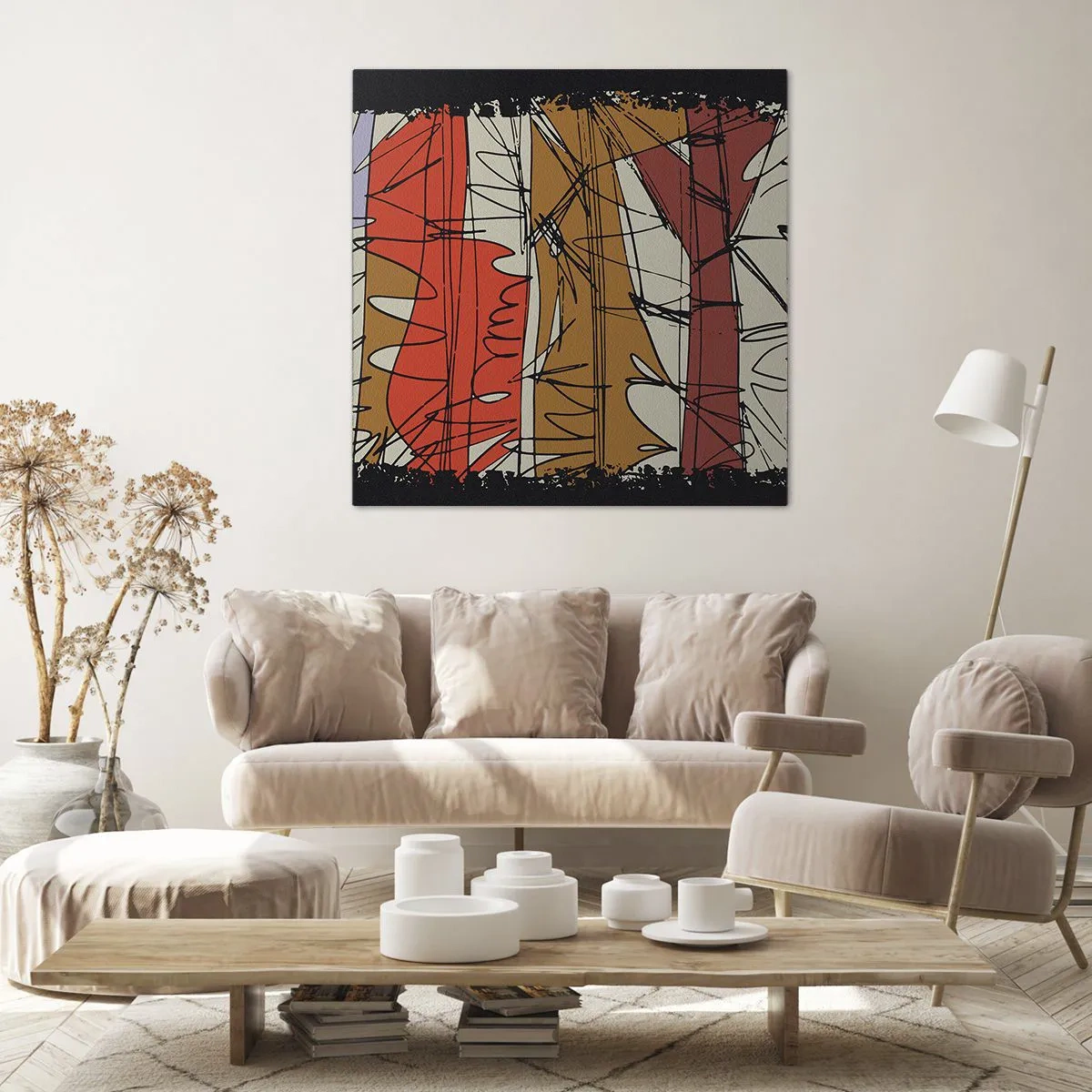 Quadro em tela - Composição espontânea - 60x60 cm