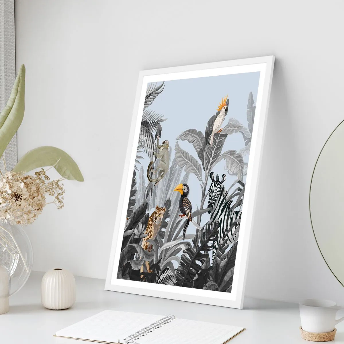 Pôster em moldura branca - Conto de fadas africano - 70x100 cm
