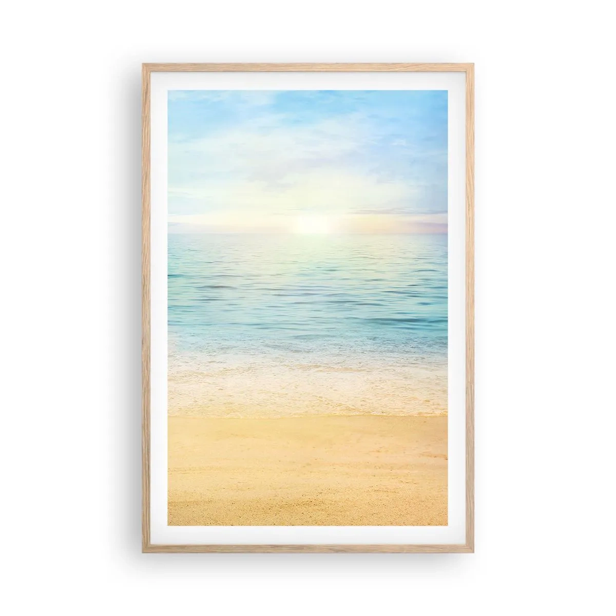 Pôster com moldura de carvalho claro - Grande azul - 61x91 cm