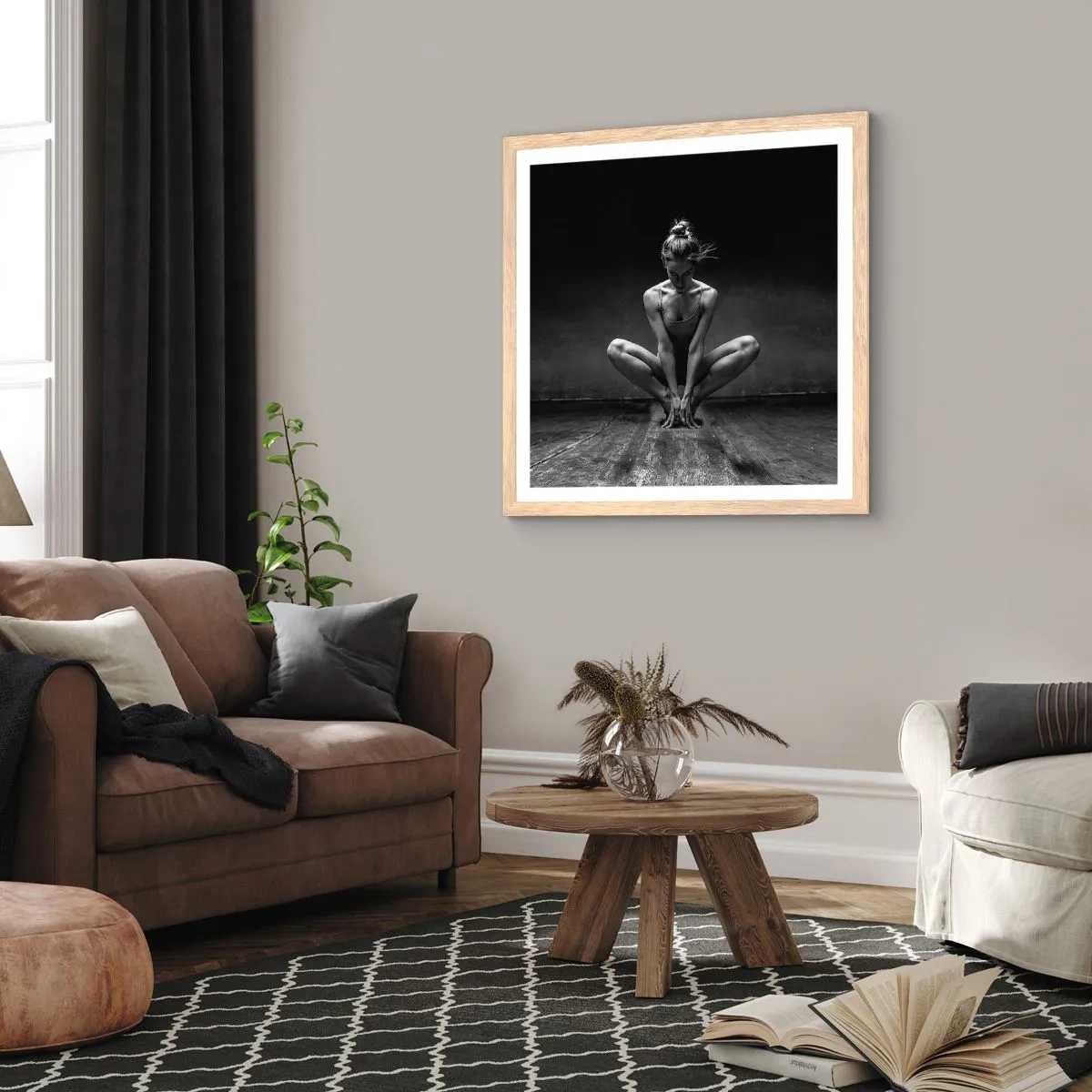 Pôster com moldura de carvalho claro - A energia da dança - 30x30 cm