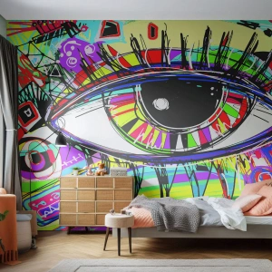 Papel de Parede Premium Canvas - Olho colorido - alma colorida - Abstração, Olho, Gráficos - 250x175 cm