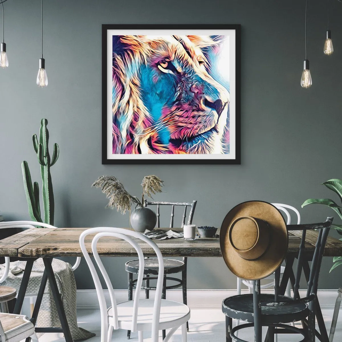 Pôster com moldura preta - A sabedoria da natureza - 30x30 cm