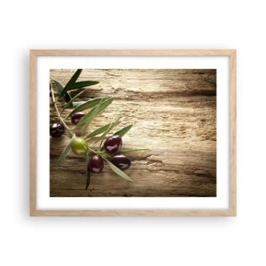 Pôster com moldura de carvalho claro - Direto da natureza - 50x40 cm