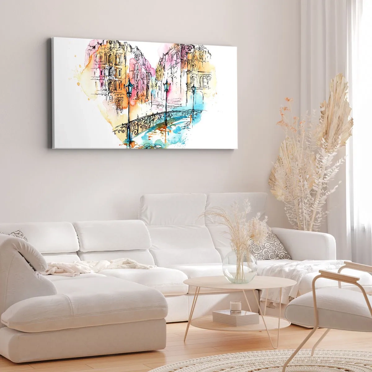Quadro em tela - O coração da cidade - 100x40 cm