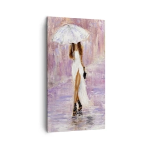 Quadro em tela - Na chuva lilás - 45x80 cm