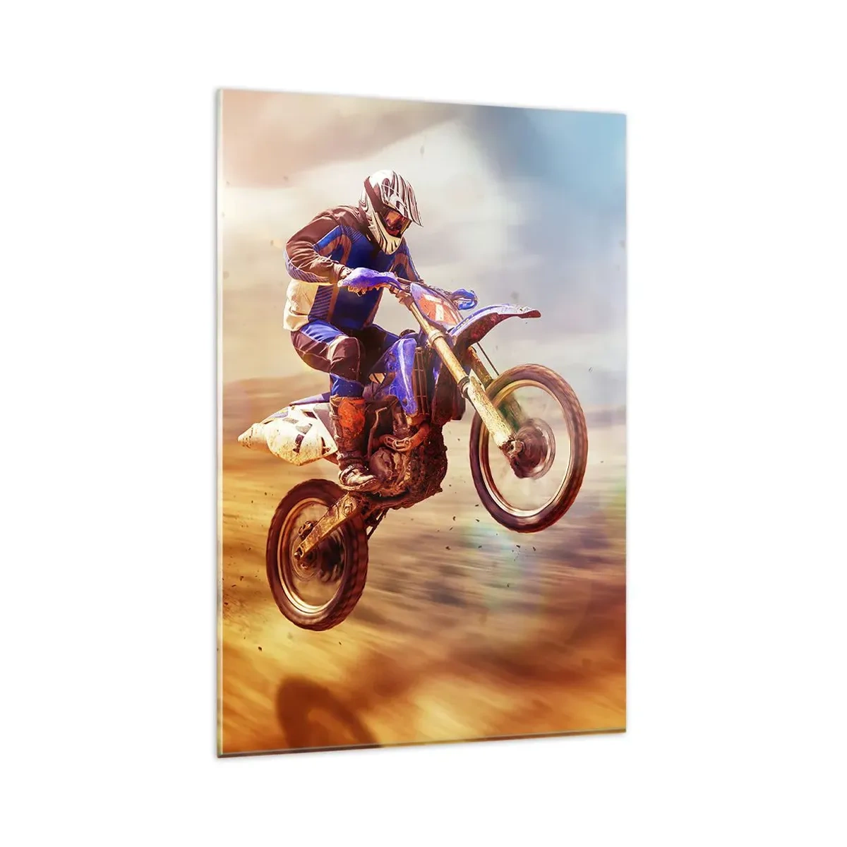 Quadro em vidro - Vertigem da motocicleta - 80x120 cm
