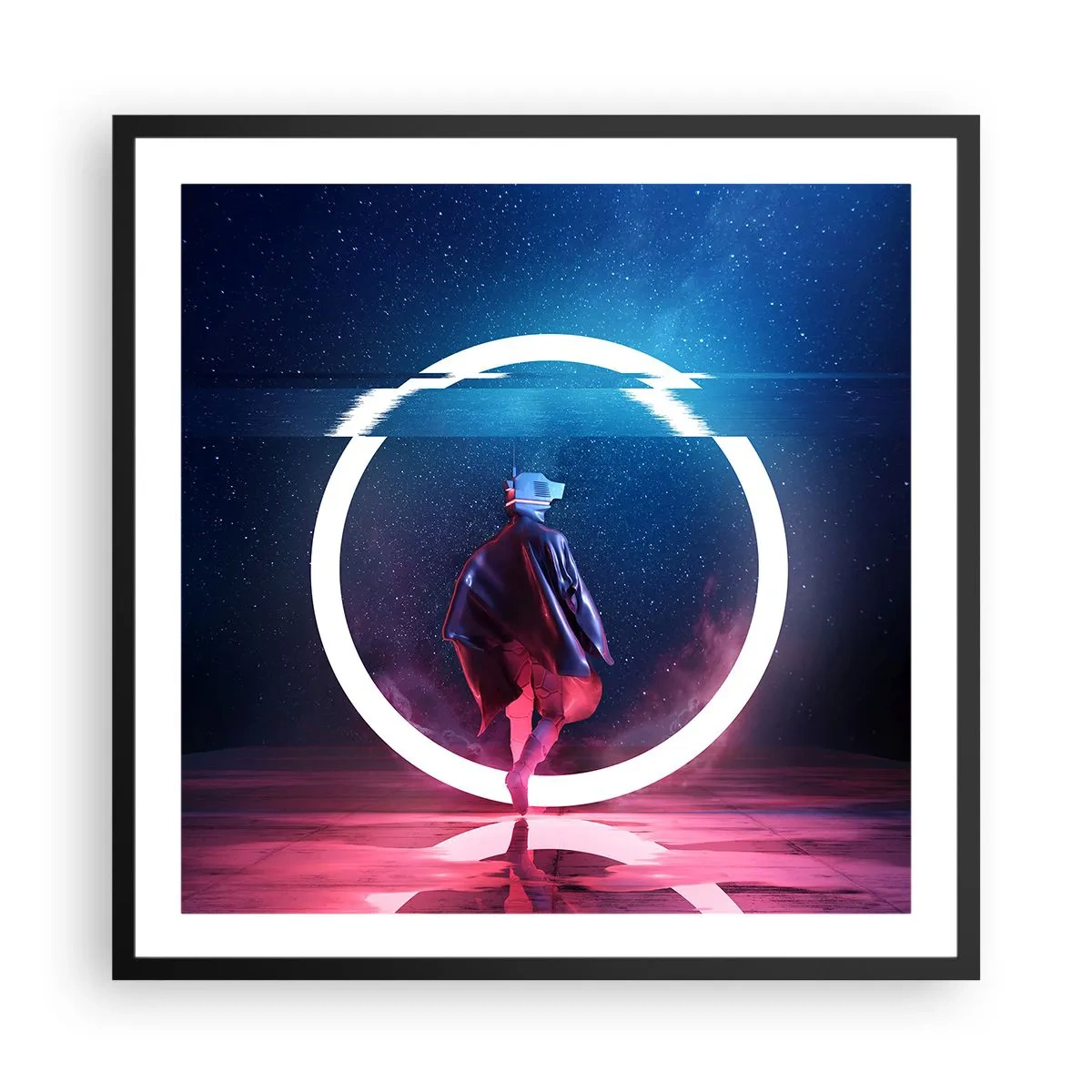 Pôster com moldura preta - Entre Mundos - 60x60 cm