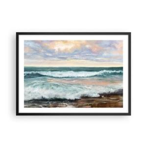 Pôster com moldura preta - Aqui suavizas a alma - 70x50 cm