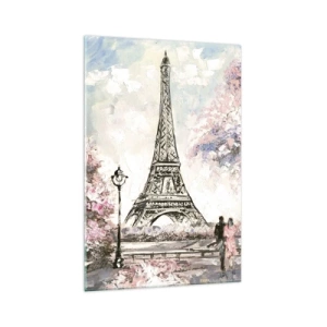 Quadro em vidro - Caminhada de abril por Paris - 70x100 cm