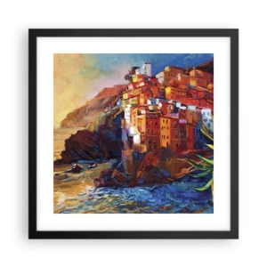 Pôster com moldura preta - Vibrações italianas - 40x40 cm
