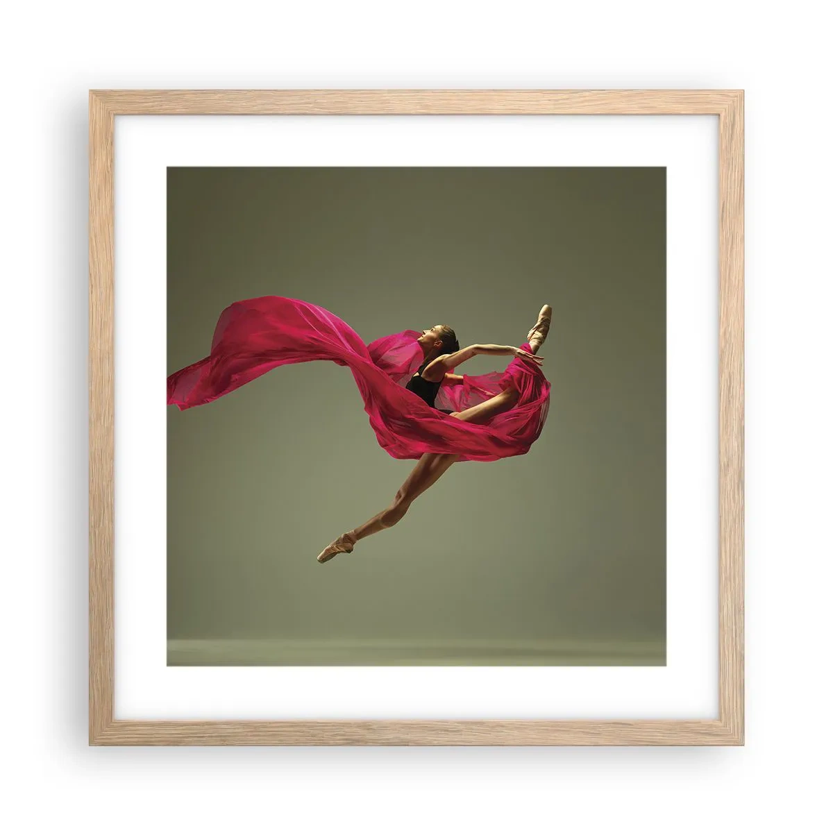 Pôster com moldura de carvalho claro - Chama dançante - 40x40 cm