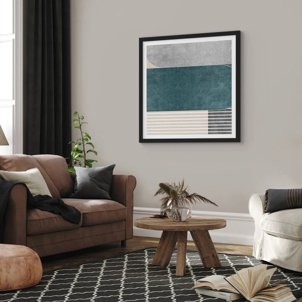 Pôster com moldura preta - Composição ao nível - 60x60 cm