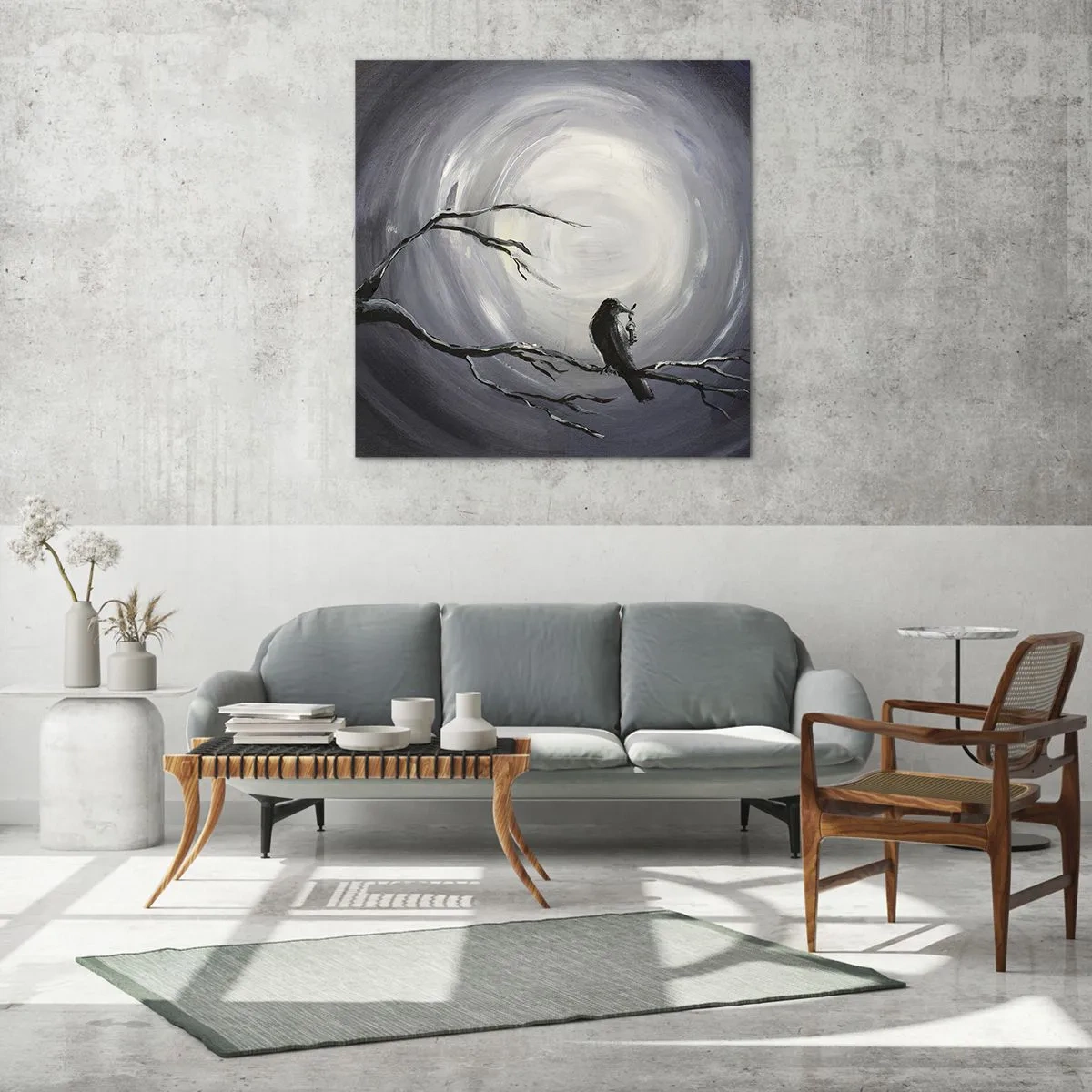 Quadro em vidro - A chave para o mistério da noite - 40x40 cm